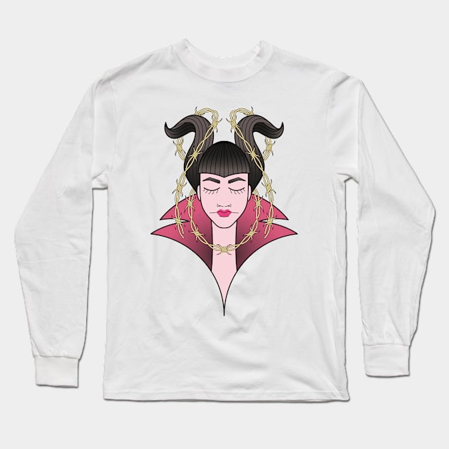 Maleficent Long Sleeve T-Shirt by freshinkstain